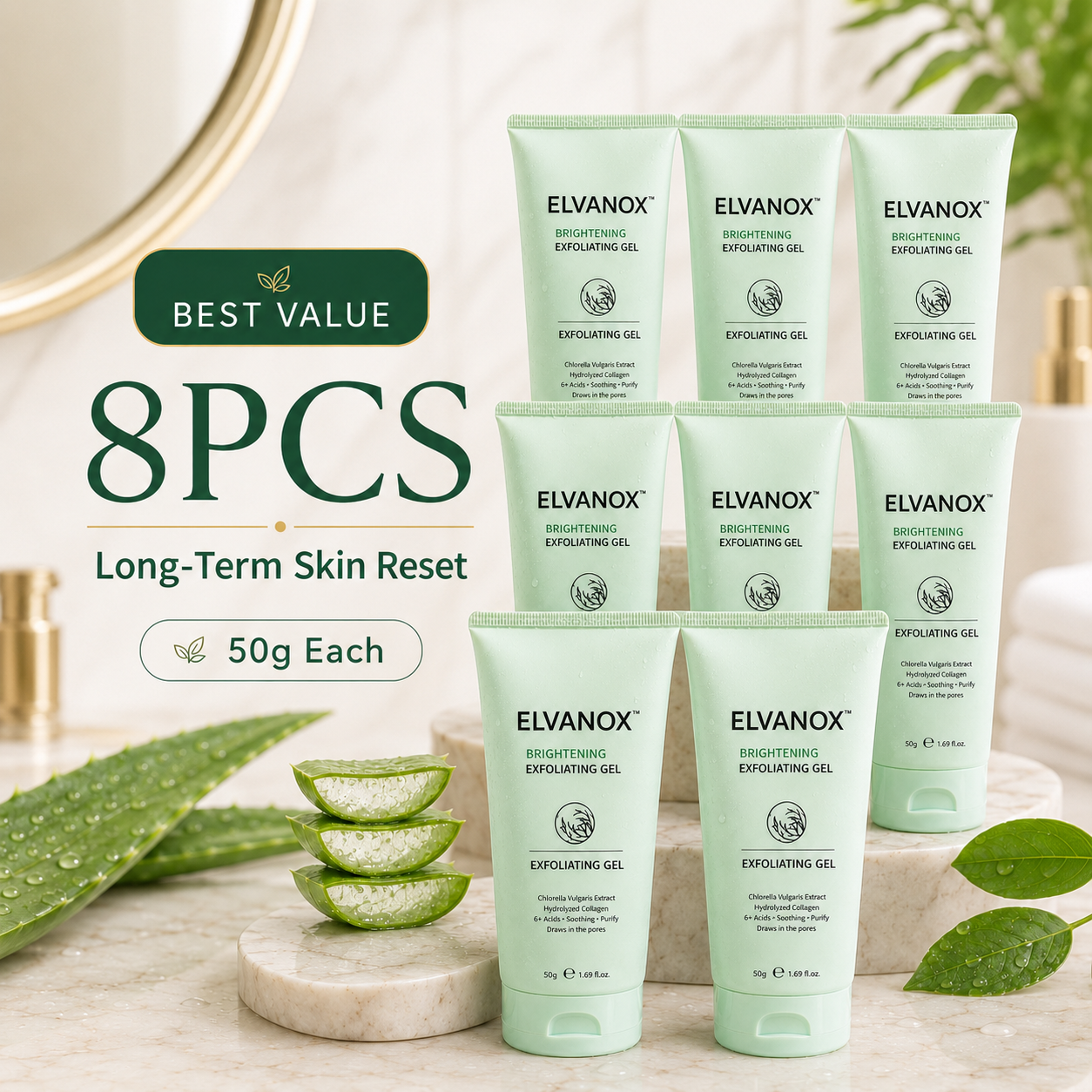 ELVANOX™ Face & Body Soft Peel Glow Reset Gel