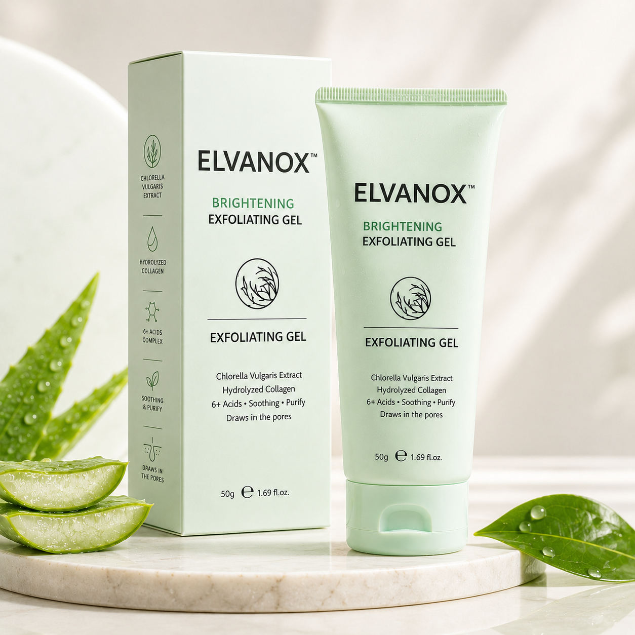 ELVANOX™ Face & Body Soft Peel Glow Reset Gel