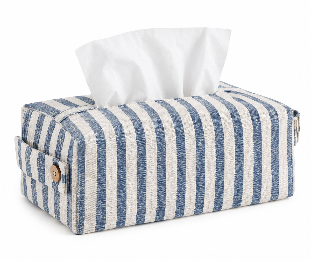 Striped Fabric Tissue Box Cover