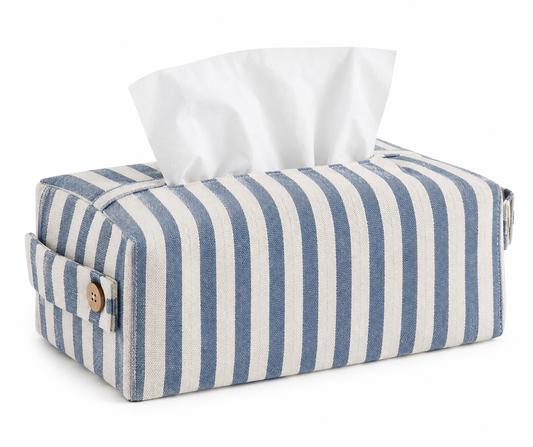 Striped Fabric Tissue Box Cover
