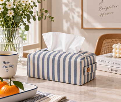 Striped Fabric Tissue Box Cover