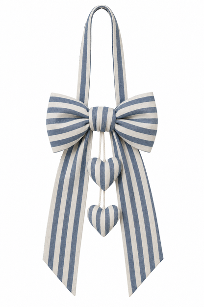 Striped Bow Door Handle Hanging Decoration
