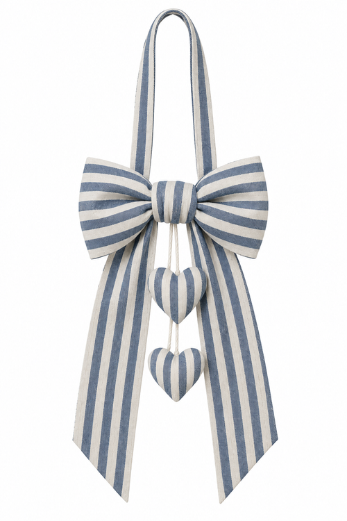 Striped Bow Door Handle Hanging Decoration
