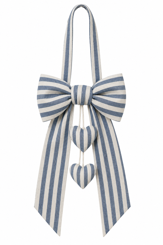 Striped Bow Door Handle Hanging Decoration