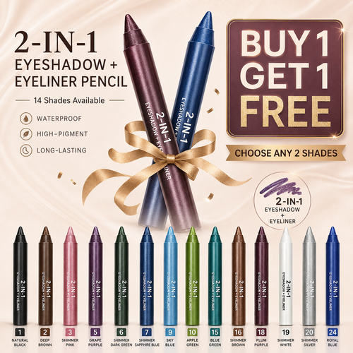 Last Day Buy 1 Get 1 Free🔥 2-in-1 Waterproof Eyeshadow & Eyeliner Pencil – 14 Long-Lasting Shades