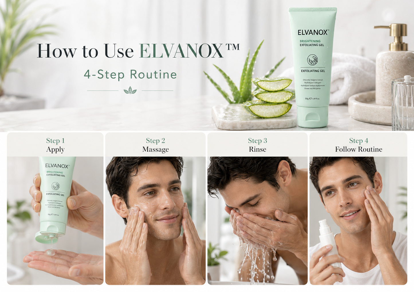 ELVANOX™ Face & Body Soft Peel Glow Reset Gel